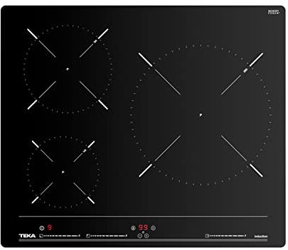 TEKA Placa Inducción 60 cm, 3 Fuegos, Touch Control, Stop & Go, Indicador de Calor Residual, Función Power Plus, Modelo IBC 63010 MSS