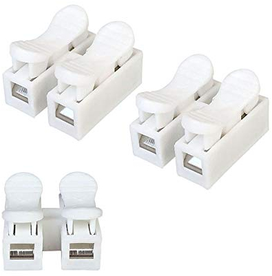 Aiqeer 100 Stück CH2 Federdrahtverbinder Set, Schnelldrahtverbinder Anschlussklemme, Schnellanschluss Klemmenblock