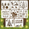 LYPER 8Pcs Weihnachtsschablonen Xmas Weihnachtsmann Weihnachtsbaum Schneeflocken Glocken Rentier Schablone Template Sets, Wiederverwendbare Kunststoff Craft Schneeflocke für DIY Weihnachtsdekoration