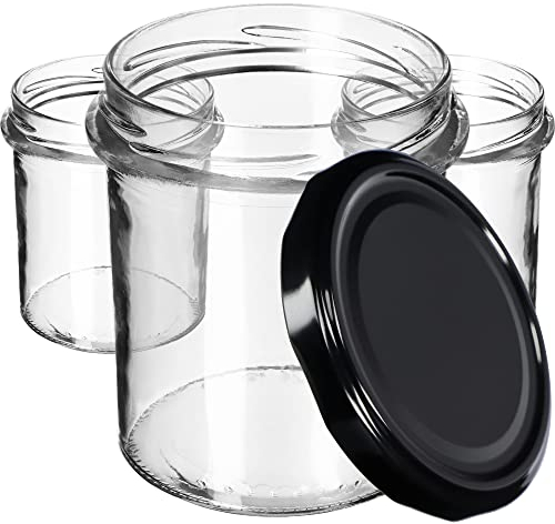 KADAX Lot de 100 bocaux en verre avec couvercle à visser fi82 mm, bocaux de conservation pour champignons, confitures, miel, pots à confiture avec couvercle, bocaux hermétiques à offrir, pots à vis