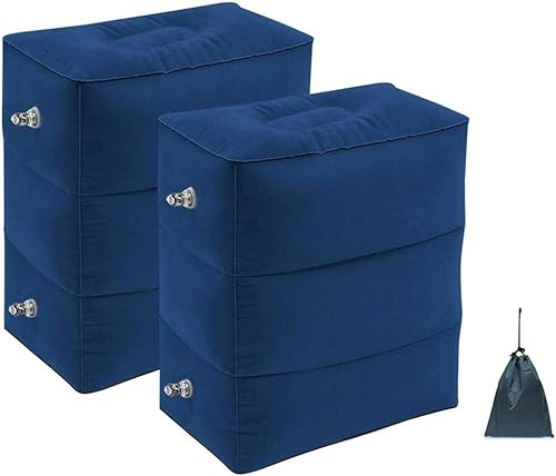 Aufblasbares Fußstützen kissen für Reisen 2 Stück, Reise Fußstütze Kissen höhenverstellbar Flugzeug-Reisekissen, Auto & Flugzeug-Kissen für Zug, Busse, Zuhause, Büro und jede Reise