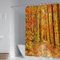 Badezimmer Gardinen Blickdicht, Duschvorhang Antischimmel Modern Ahornblatt Muster mit Pflanzen Motiv Orange Polyester 150X180cm