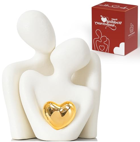 Mini Couple Statue Tv Stand Decor Items for Living Room, Abstract Sculpture Knick Knacks Home Decor Couples Love Office Show Pieces- For Bedroom Romantic Gifts for Valentine Anniversary Birthday