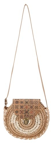 CHIC DIARY Stroh Korbtasche Damen Vintage Strohtasche Umhängetasche Sommer Strandtasche Basttasche Geflochtene Tasche