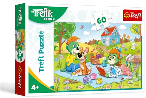 Trefl - Puzzle 60 pièces, Les Aventures de la Famille Treflik, 4+ | Développement de la concentration et de l'observation, puzzles avec des personnages de contes, exercice de la mémoire