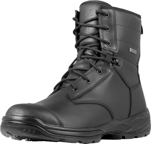 ACE Schakal Bottes pour hommes - Bottes d'intervention à lacets en cuir Crazy Horse pour hommes - robustes et étanches - Noir