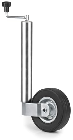 FKSTRAILER Stützrad 300kg mit Vollgummirad 220x65mm für PKW Anhänger, 60mm Rohrdurchmesser