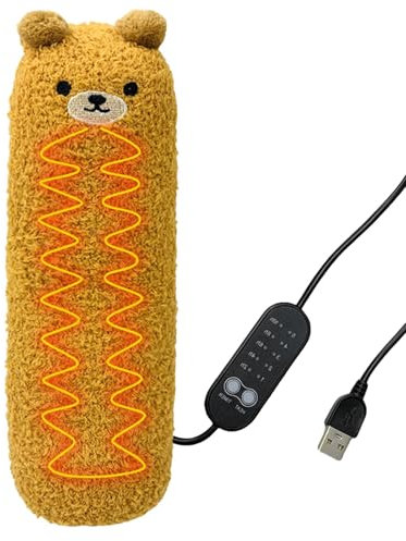 Dulce cojín térmico, cojín térmico de peluche, cojín térmico ajustable con enchufe, almohadilla térmica para gatos, almohadilla térmica compacta para animales, almohadilla térmica USB para cuello