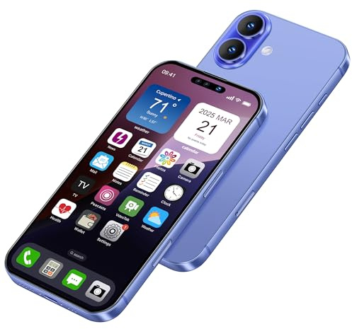 Perusha Affichage de Faux Jouets téléphone Portable modèle métallique Non Fonctionnel réplique 1:1 téléphone pour téléphone 16 Faux Jouets téléphone Portable, écran Couleur Bleu 16