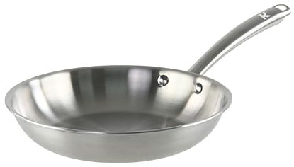 KAMBERG - Pfanne Ø 28 cm aus Edelstahl 18/10 Triply – ohne PFAS – für alle Herde, auch Induktion und Backofen – 0008272, Grau