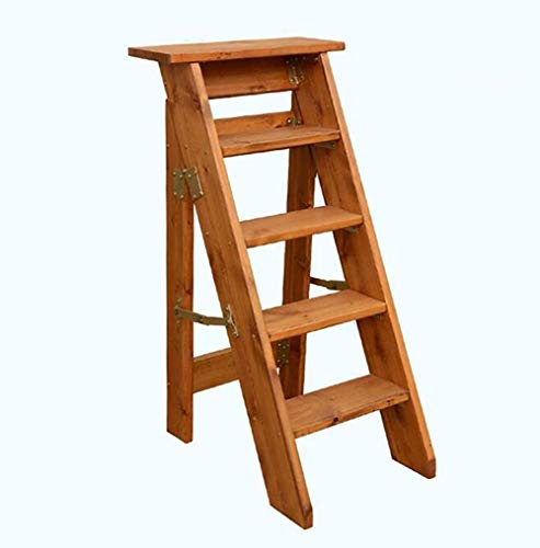 Escabeau pliable portable à 5 niveaux avec étagère pour usage domestique et polyvalent pour l'intérieur et l'extérieur