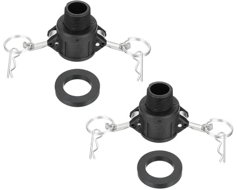 PATIKIL Conector De Acoplamiento Rápido De Aluminio De 0.75 con Enchufe De Polvo Macho Y Roscas NPT Hembra Hembra para Manguera con Sistema CAM Lock 2 Piezas Tipo Parte-B Color Negro