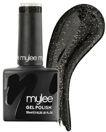 Mylee Gel Nail Polish 10ml [Once Upon a Night] UV/LED Soak-Off Nail Art Manicure Pedicure for Professional, Salon & Home Use [Fine Glitters Range] - Long Lasting & Easy to Apply