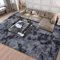 Calore Teppich für Wohnzimmer, Shaggy, Schlafzimmer, moderner Teppich, für den Innenbereich, komfortabel, Haus, Bodenteppich (Grau, Schwarz, 200 x 250 cm)