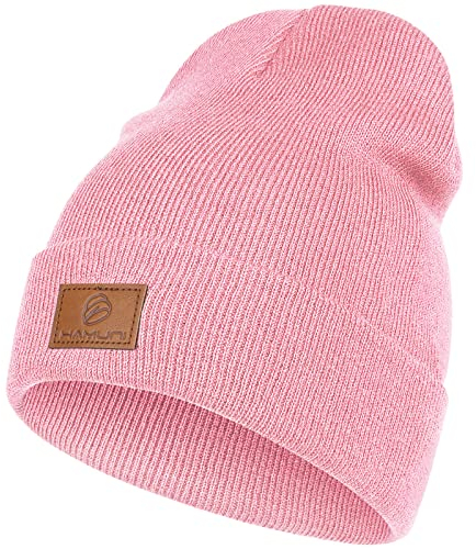 HAMUNI Beanie Mütze für Herren Damen, Klassische Wintermützen Bequem Atmungsaktiv Weich Acryl Beanie Hat Strickmütze Vintage Einfarbig Strick Bündchen Beanies Unisex