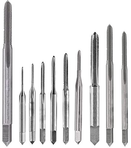 Treki 10PCS Mini Tarauds HSS Jeu de Tarauds Métriques Filetage Taraudage Filetage de Tarauds Machine à Main M1, M1.2, M1.4, M1.6, M1.7, M1.8, M2, M2.5, M3, M3.5
