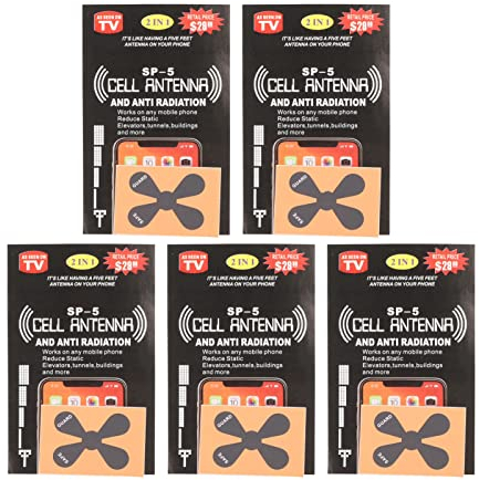 Lot de 5 Autocollants D'amélioration du Signal de Téléphone Portable, Amplificateur de Signal de Téléphone Portable avec Protection Contre Les Radiations, pour Améliorer Le Signal