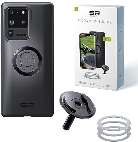 SP CONNECT Micro Stem Bundle | SPC+ | para Samsung S20 Ultra | Soporte para el Manillar de la Bicicleta | Soporte para Smartphone Bicicleta | Soporte para teléfono móvil
