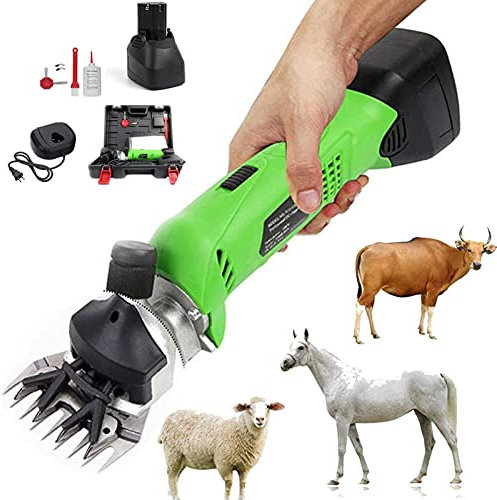 Cesoie per pecore elettriche senza spazzole Forbici per lana da 200 W Tosatrici per animali senza fili professionali Macchina per tosare le pecore con batteria al litio ricaricabile, per cavalli, bov