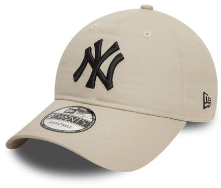 New Era New York Yankees MLB League Essential Beige Schwarz Verstellbare 9Twenty Cap - One-Size