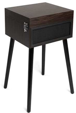 Victrola Liberty – Bluetooth Record Player – 5-in-1 Turntable with Vinyl Stream, FM Radio, USB Playback, Built-in Speakers, Use as Stand or Tabletop Player (Espresso)