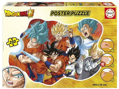 Educa - Puzzle Dragon Ball Poster | 250 pezzi Puzzle XXL | Son Goku, Dragonball, Grande Formato | dai 8 anni (19965)