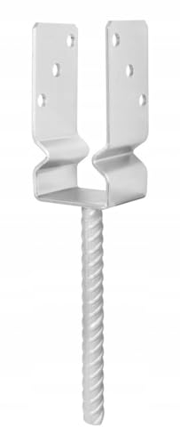 BK SHOP Pfostenträger U-Form Prägung zum Einbetonieren | Stützenfuß 80 x 150 x 60 mm | Pfostenanker Verzinkter Stahl 4 mm | Bodenanker für Holzpfosten | Pfostenschuh für Terrassen und Zäune