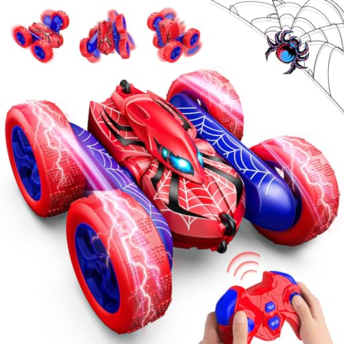 Dreamlandia Ferngesteuertes Auto 3 4 5 6 7 8 9 10 Jahre, 2.4 GHz RC Auto Spielzeug mit LED Licht & 360° Flip, Monstertruck für Junge Outdoor Spielzeug für Garten, Geburtstags Geschenk Ostern Kinder