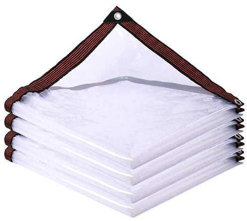 Bâche Transparente avec œillets, 1 x 1 m, imperméable et Transparente, pour Meubles de Jardin, bâche imperméable pour extérieur, Plantes, Serre, nichoir pour Chien, Toit