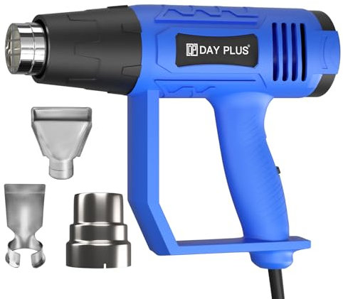 Hot Air Gun, 2000W Professional Paint Stripper, Adjustable Temperature 60℃- 600℃, Rapid Heat-up, Hot Air Gun with Overheat Protection, with 3 Nozzles for Soldering, Paint Stripping and Heating
