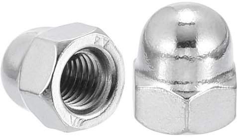 sourcing map M8x1.25 Acorn Cap Nuts, 25Pcs 316 Stainless Steel Dome Cap Head Acorn Nut Hardware Nuts for Bolt Cover, Silvery