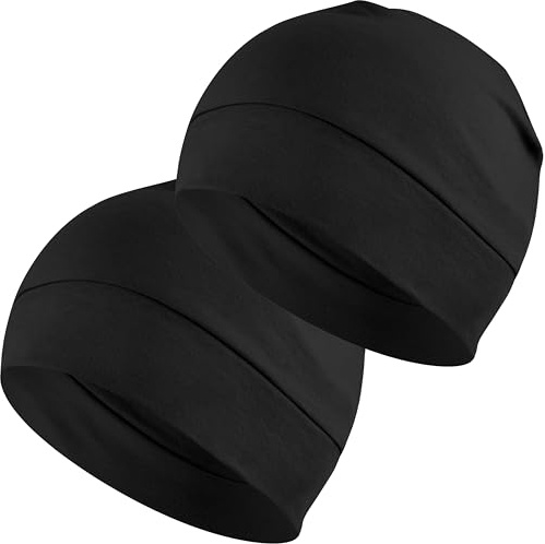EINSKEY Unisex Skull Caps, 2-Pack Cotton Beanie Hat for Running Cycling Sleeping Cap Chemo Headwear Hard Hat Helmet Liner