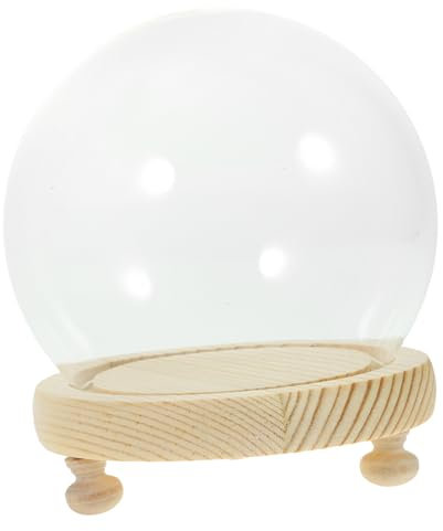 Cabilock Centro De Mesa Con Cúpula De Vidrio Soporte De Exhibición De Esfera Campana De Cristal Con Base De Madera Decoración Única Presente