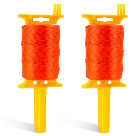 2 Pack Mason Line with Handle,540ft #18 Braided Nylon Mason Line for Gardening, Masonry Tools, Surveying, Kite Twine String or DIY Project