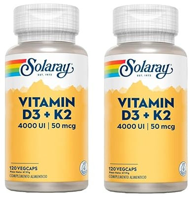 Pack 2 Unidades | Vitamin D3 + K2-120 cápsulas | Solaray