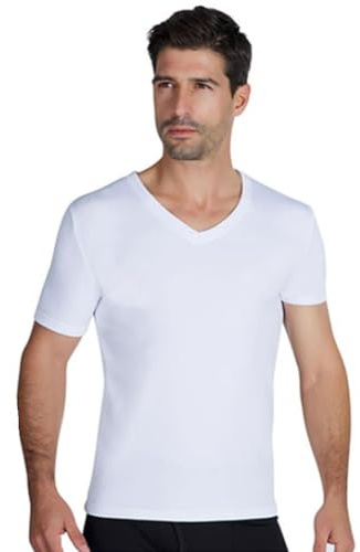 YSABEL MORA Camiseta Interior Térmica Cuello Pico Manga Corta Hombre Retención de Calor y Comodidad Máxima para Días Fríos con Interior Afelpado y Diseño Ergonómico