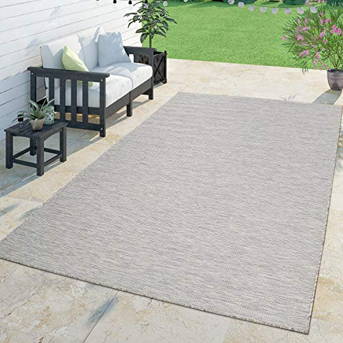 TT Home Moderner Outdoor Teppich Wetterfest Für Innen- Und Außenbereich Meliert Taupe, Größe:120x160 cm