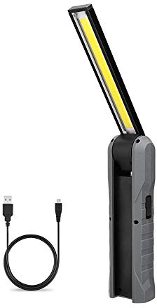 LED Arbeitsleuchte Taschenlampe USB Wiederaufladbare Werkstattlampe, LUXNOVAQ Faltbare Inspektionslampe Tragbare COB Handlampe mit Magnetischer Basis & Schwenk haken & 4 Modi für pkw Auto Mechaniker