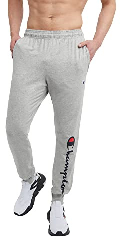 Champion Pantaloni da Jogging Leggeri da Uomo, Script Oxford Gray, L