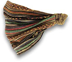 Kunst UND MAGIE unisex Hippie Kopfband Stirnband Goa Yoga Stonewashed, Farbe:Braun/Orange