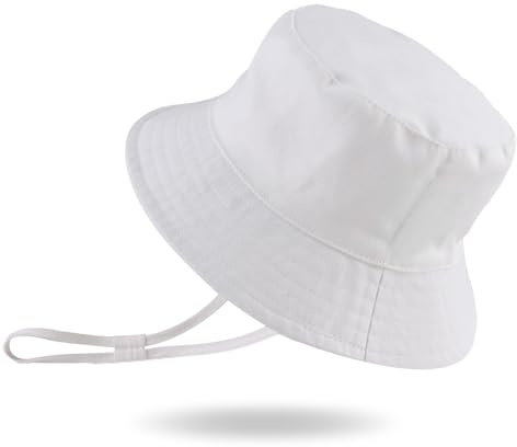 XIAOHAWANG Cappello da Sole Bambino Neonato Dinosauro Secchio Cappelli Estate Bambino Ragazzi Beach Caps Dinosauro Bianco 6-12 Mesi