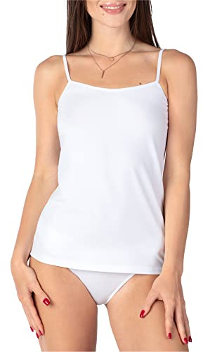Bellivalini Maillot de Corps en Coton pour Femmes BLV50-220 (Blanc, M)