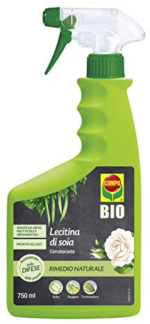 COMPO BIO Lecitina Soia, Potenziatore delle Difese delle Piante nei confronti di Funghi come Oidio, Ruggine e Ticchiolatura, Pronto all'Uso, 100% Naturale, 750 ml