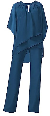 Traje de pantalón para mujer, de tul, conjuntos de dos piezas, camisa de gasa y cintura alta, traje de pantalón elegante, vintage, juego de 2 piezas, conjunto de cóctel, fiesta, traje de pantalón TY