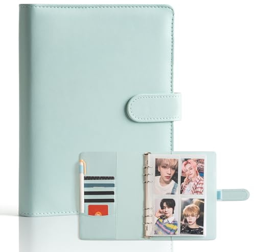 A5 Binder-Kpop Trading Photocard Binder,6 Ring Cards Collector Album With 240 Card Slots, 30 Double-Sided Photocard Sleeves, Pu Leather Album Cover For Organizing Game Cards & Kpop Merch