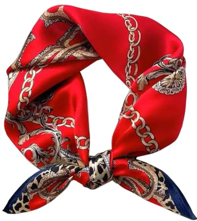 kcctoo 27.5 Mulberry Silk Feeling Head Scarf Women's Fashion Square Neck Satin Scarfs for Bag Hair Scarves Gift