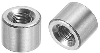 QUARKZMAN 10Pcs Écrous de Raccordement Ronds M4, en Acier Inoxydable 304, Écrou de Tige de Manchon de 8 mm de Longueur pour Support, M4x8x8mm