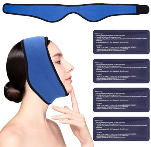 FAOKZE Weisheitszahn Kühlkompresse, Kühlpads für Weisheitszähne op Kühlkissen Gesicht Nach Zahn op Kalt Warm Kompresse, Kälte- und Wärmetherapie,4 Stück Gel Packs