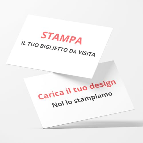 Tarjetas de visita personalizadas - 150 unidades, esquinas redondeadas, plastificado, logotipo, tarjeta digital, servicio al cliente italiano, diseño (8 x 5 cm)