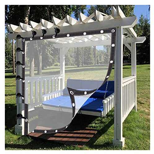 Wasserdichte Pavillon-Seitenteile für den Außenbereich, transparent, wetterfest, mit Ösen, anpassbare Kunststoffplane für Gärten, transparent, 2,5 x 4,5 m
